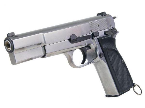 WE Browning Hi-Power MKIII Gas Blowback Pistol - Silver - Image 2