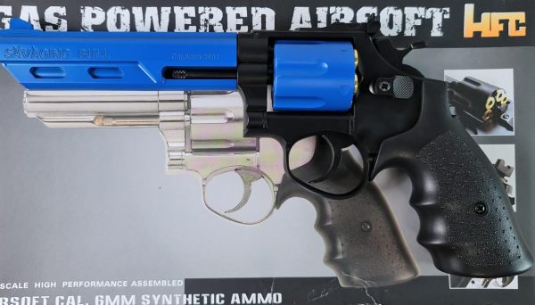 Two Tone HFC Gas 6 inch Polymer Revolver - Blue - Image 2