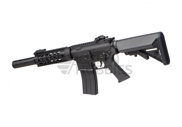 E&C M4 CQB SD RIS Silencer 1.0 Airsoft Rifle - Black - Image 3