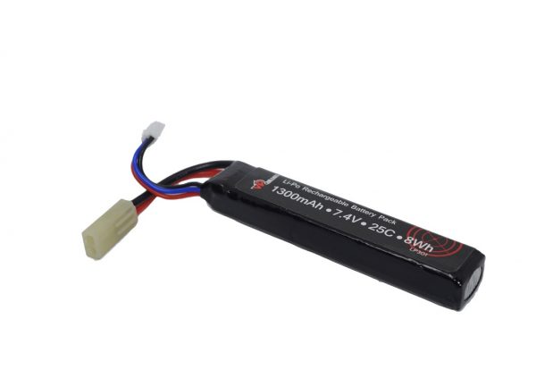 1300 mAh 7.4v 25c LiPo Stick Pack