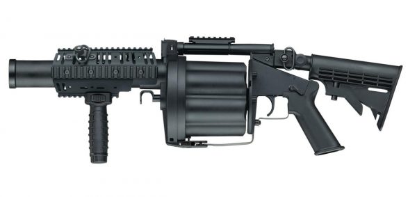 ICS Long MGL 6 Round Grenade Launcher - Black