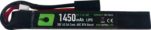 Nuprol 1450 mAh 7.4v 25c LiPo Stick Battery Pack
