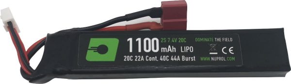 Nuprol 7.4V 1100mAh LiPo Stick Battery - Deans