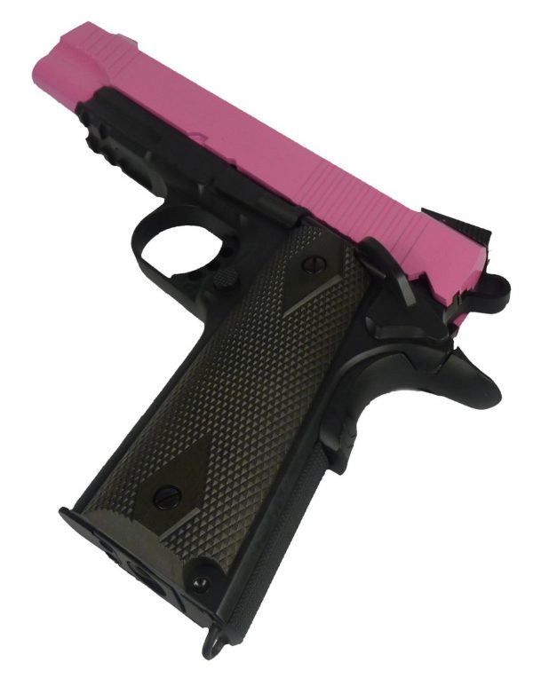 KWC 1911 Tactical Railgun Co2 Airsoft Pistol - Pink - Image 8
