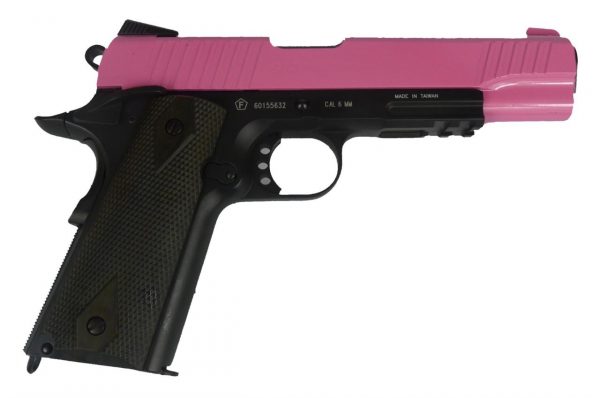 KWC 1911 Tactical Railgun Co2 Airsoft Pistol - Pink - Image 9