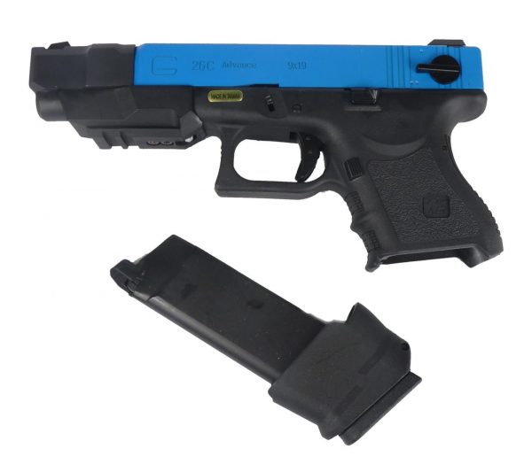 WE-Tech Two Tone EU26 Advance GBB Airsoft Pistol - Blue - Image 2