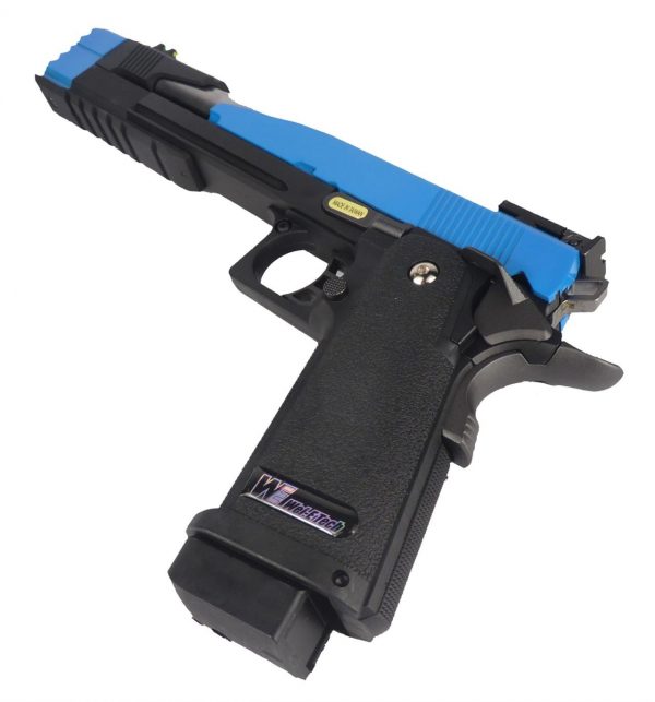 WE-Tech Two Tone 7" Dragon A Hi-Capa Gas Blowback Airsoft Pistol - Blue - Image 7
