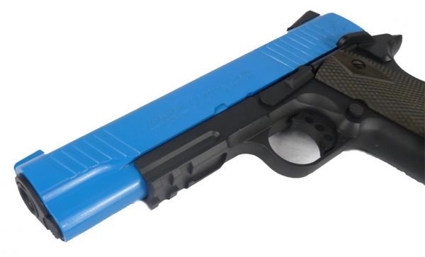 KWC 1911 Tactical Railgun Co2 Airsoft Pistol - Blue - Image 3