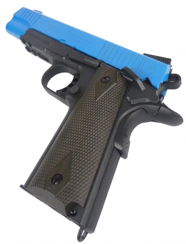 KWC 1911 Tactical Railgun Co2 Airsoft Pistol - Blue - Image 4