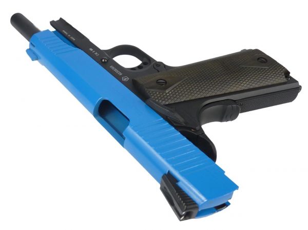 KWC 1911 Tactical Railgun Co2 Airsoft Pistol - Blue - Image 6