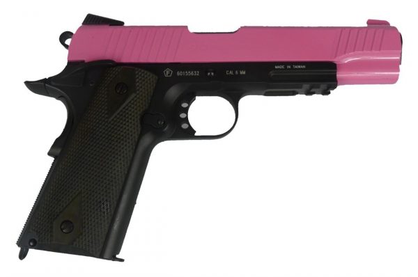 KWC 1911 Tactical Railgun Co2 Airsoft Pistol - Pink - Image 5