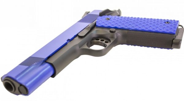 Two Tone Raven M1911 MEU Airsoft Pistol - Blue - Image 3