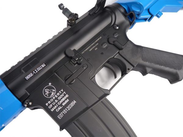 Two Tone Colt M4A1 Keymod Airsoft Rifle Short - Blue - Image 4