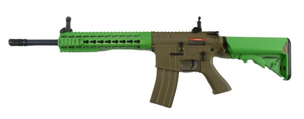Two Tone Cyma CM515 M4 Long Keymod Sportline Airsoft Rifle - Tan/Green