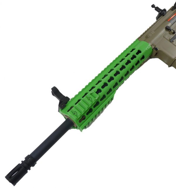 Two Tone Cyma CM515 M4 Long Keymod Sportline Airsoft Rifle - Tan/Green - Image 3