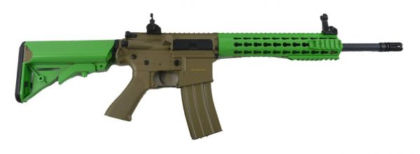 Two Tone Cyma CM515 M4 Long Keymod Sportline Airsoft Rifle - Tan/Green - Image 5