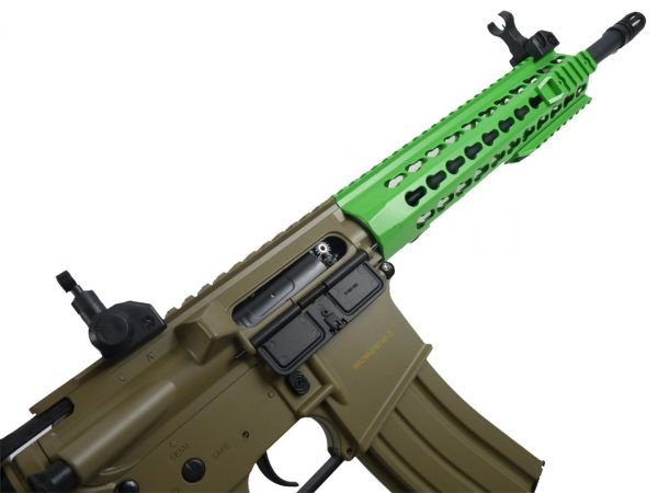Two Tone Cyma CM515 M4 Long Keymod Sportline Airsoft Rifle - Tan/Green - Image 6