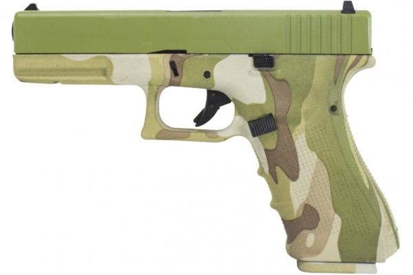 Raven EU17 GBB Airsoft Pistol - Camo + Green Slide - Discontinued