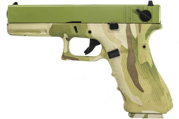 Raven EU18 GBB Airsoft Pistol - Camo + Green Slide - Discontinued