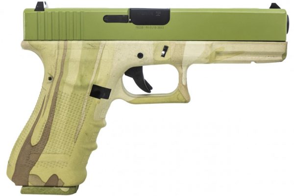 Raven EU18 GBB Airsoft Pistol - Camo + Green Slide - Discontinued - Image 2