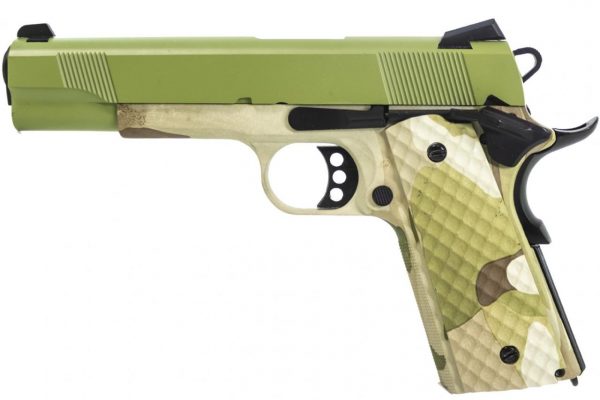 Raven M1911 MEU Airsoft Pistol - Camo + Green Slide - Discontinued
