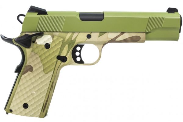 Raven M1911 MEU Airsoft Pistol - Camo + Green Slide - Discontinued - Image 2