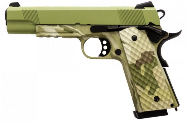 Raven M1911 MEU Railed Airsoft Pistol - Camo + Green Slide