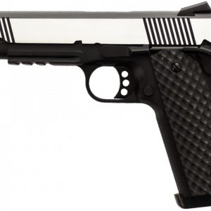 Raven M1911 MEU Railed Airsoft Pistol - Black + Silver Slide