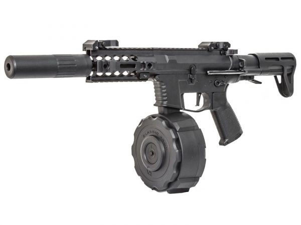 Classic Army PX9 X9 SMG With Silencer & Drum Mag - Black - Image 2