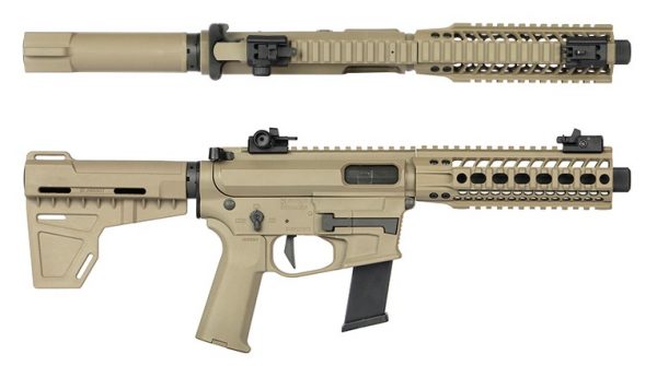 Ares M45X-S Long With M4 Stock + 2 Magazines - Tan