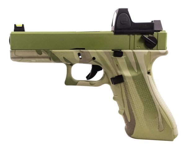 Raven EU18 GBB Airsoft Pistol - Camo + Green Slide - BDS - Discontinued