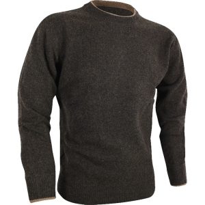 Jack Pyke Ashcombe 100% Lambwool Crewknit Jumper Dark Olive