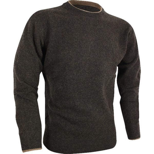 Jack Pyke Ashcombe 100% Lambwool Crewknit Jumper Dark Olive