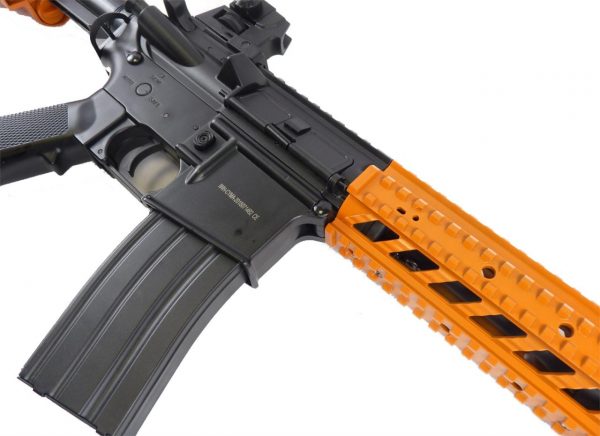 Two Tone Cyma CM517 M4 Stubby Sportline Airsoft Rifle - Orange - Image 3