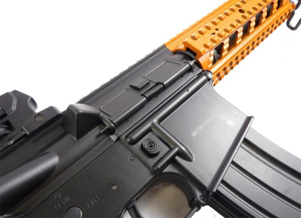 Two Tone Cyma CM517 M4 Stubby Sportline Airsoft Rifle - Orange - Image 4