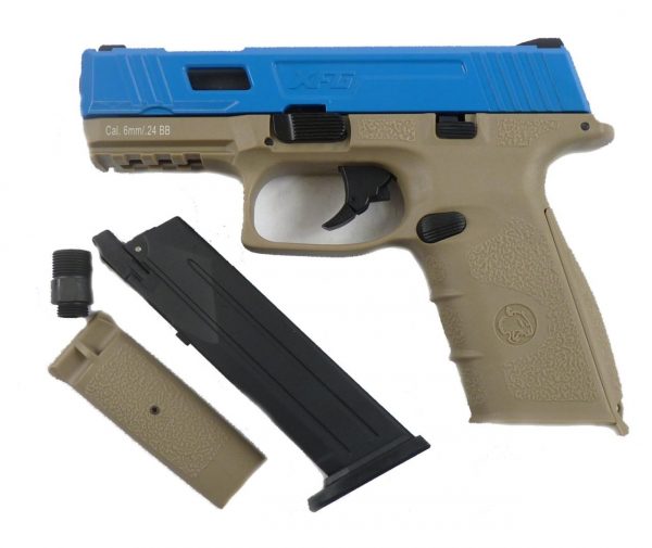 Two Tone ICS XFG Gas BlowBack Pistol - Blue/Tan - Image 2