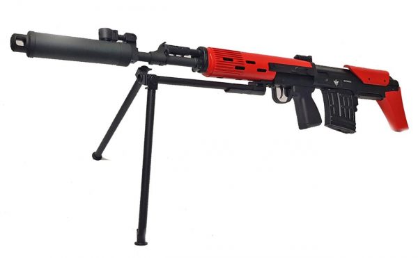 Two Tone JG (Jing Gong) SVU Electric Airsoft Sniper Rifle - Red
