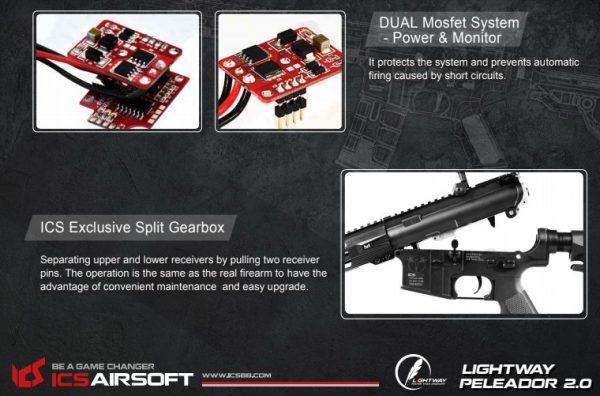 ICS Lightway M4 Peleador C S3 Airsoft Rifle - Discontinued - Image 6