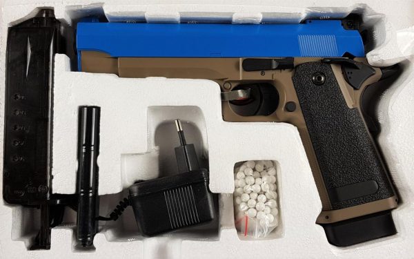 Two Tone Cyma CM128 Hi-Capa Series Airsoft AEP - Blue - Image 7