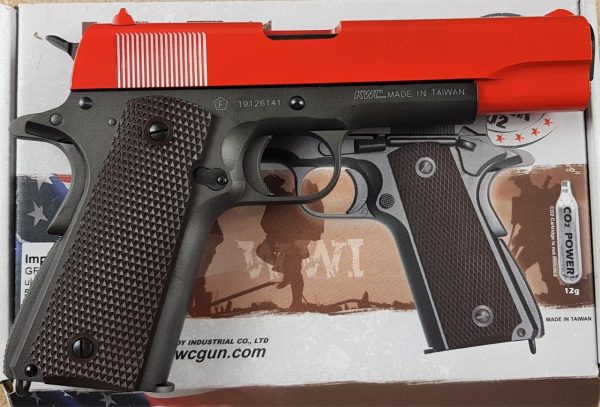 Two Tone KWC 1911 co2 Gas Pistol - Red - Image 4