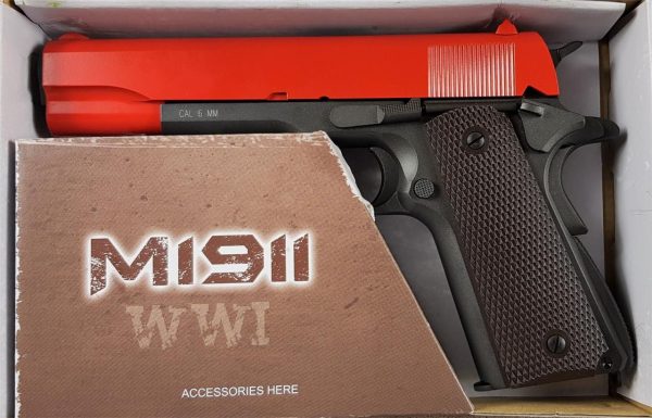 Two Tone KWC 1911 co2 Gas Pistol - Red - Image 5