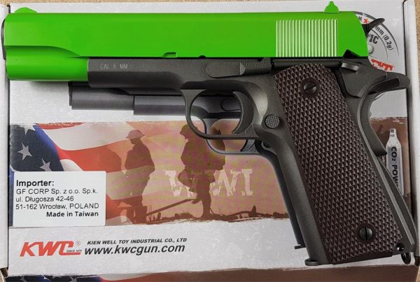 Two Tone KWC 1911 co2 Gas Pistol - Green - Image 2