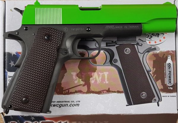 Two Tone KWC 1911 co2 Gas Pistol - Green - Image 3
