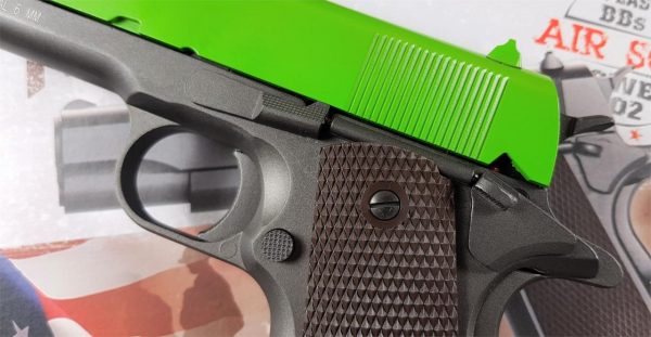 Two Tone KWC 1911 co2 Gas Pistol - Green - Image 4