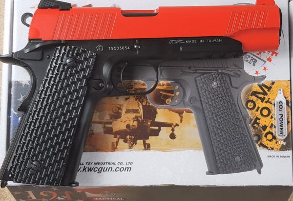 Two Tone KWC 1911 A1 Tactical co2 Gas Pistol - Red - Image 2