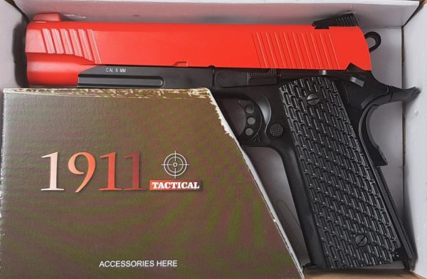 Two Tone KWC 1911 A1 Tactical co2 Gas Pistol - Red - Image 3