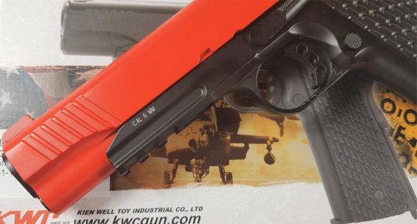Two Tone KWC 1911 A1 Tactical co2 Gas Pistol - Red - Image 5