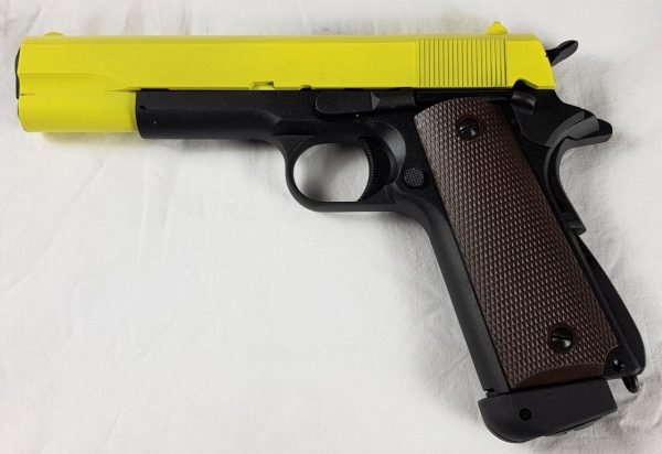 Two Tone KJ Works M1911 A1 Tactical co2 Gas Pistol - Yellow