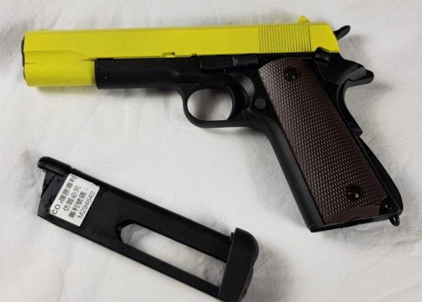Two Tone KJ Works M1911 A1 Tactical co2 Gas Pistol - Yellow - Image 2