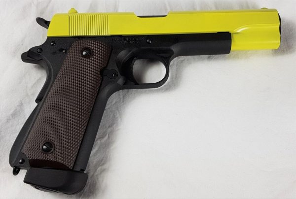Two Tone KJ Works M1911 A1 Tactical co2 Gas Pistol - Yellow - Image 3